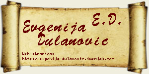 Evgenija Dulanović vizit kartica